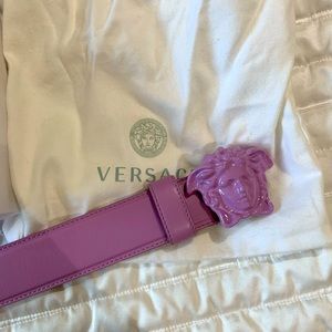 Versace Medusa head light purple women’s belt
